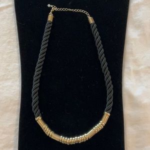 Black Cord and Gold beaded necklace